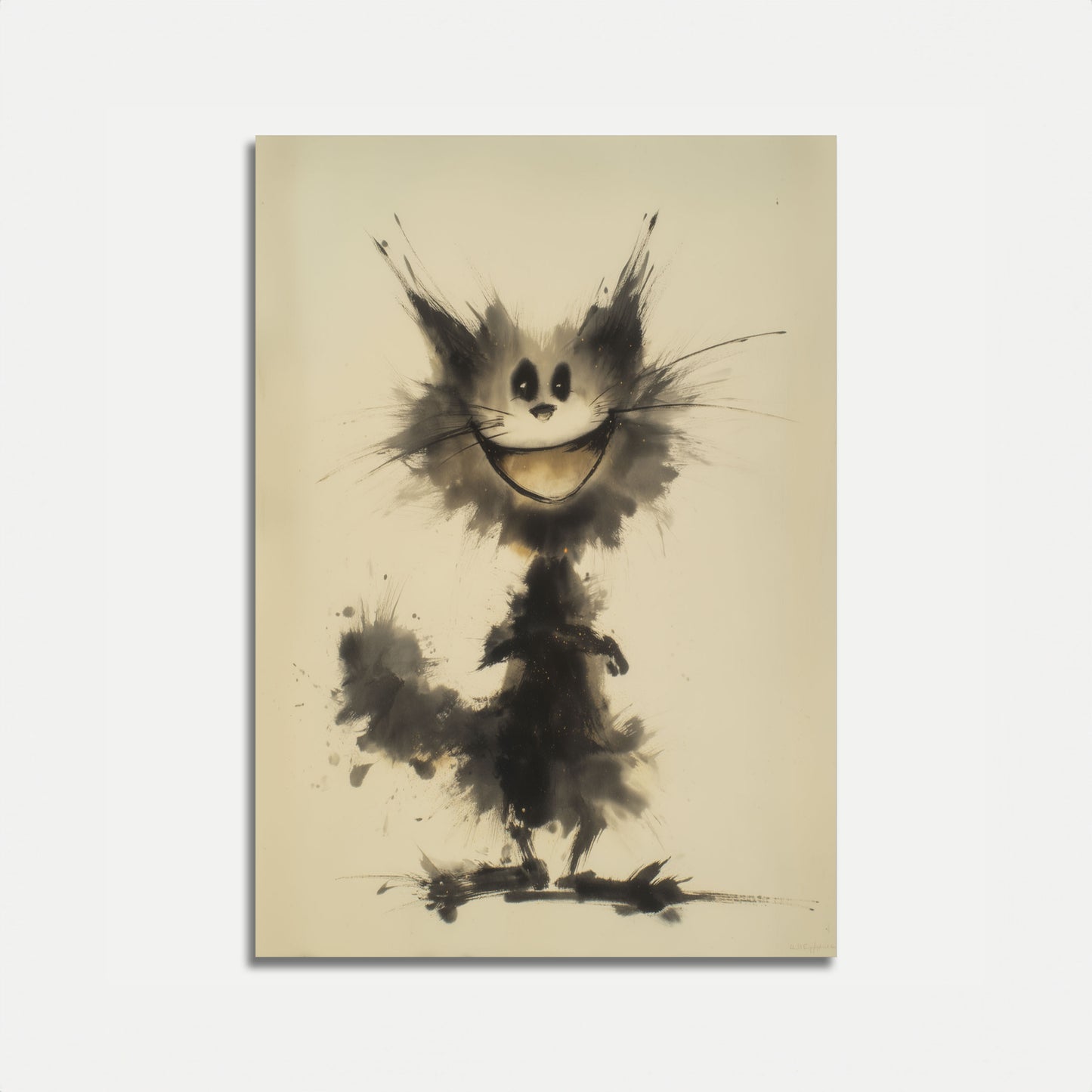 Ink Splash Cat Silhouette Poster