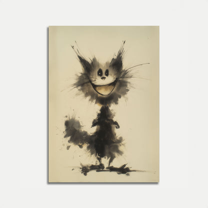 Ink Splash Cat Silhouette Poster