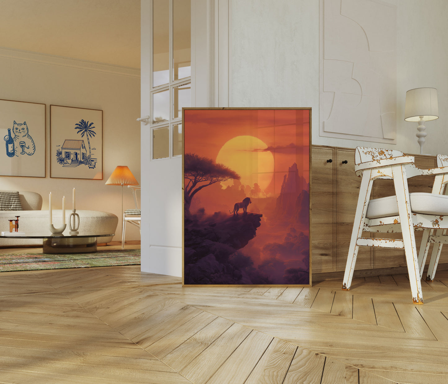 Poster della Scogliera al Tramonto del Re Leone