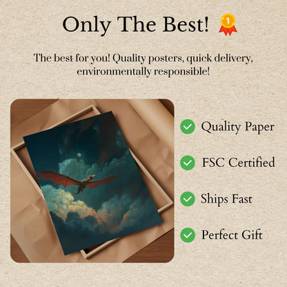 Midnight Dragon Flight Poster