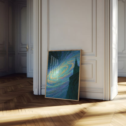 Plakát Hvězdná noc Galaxie Katedrála