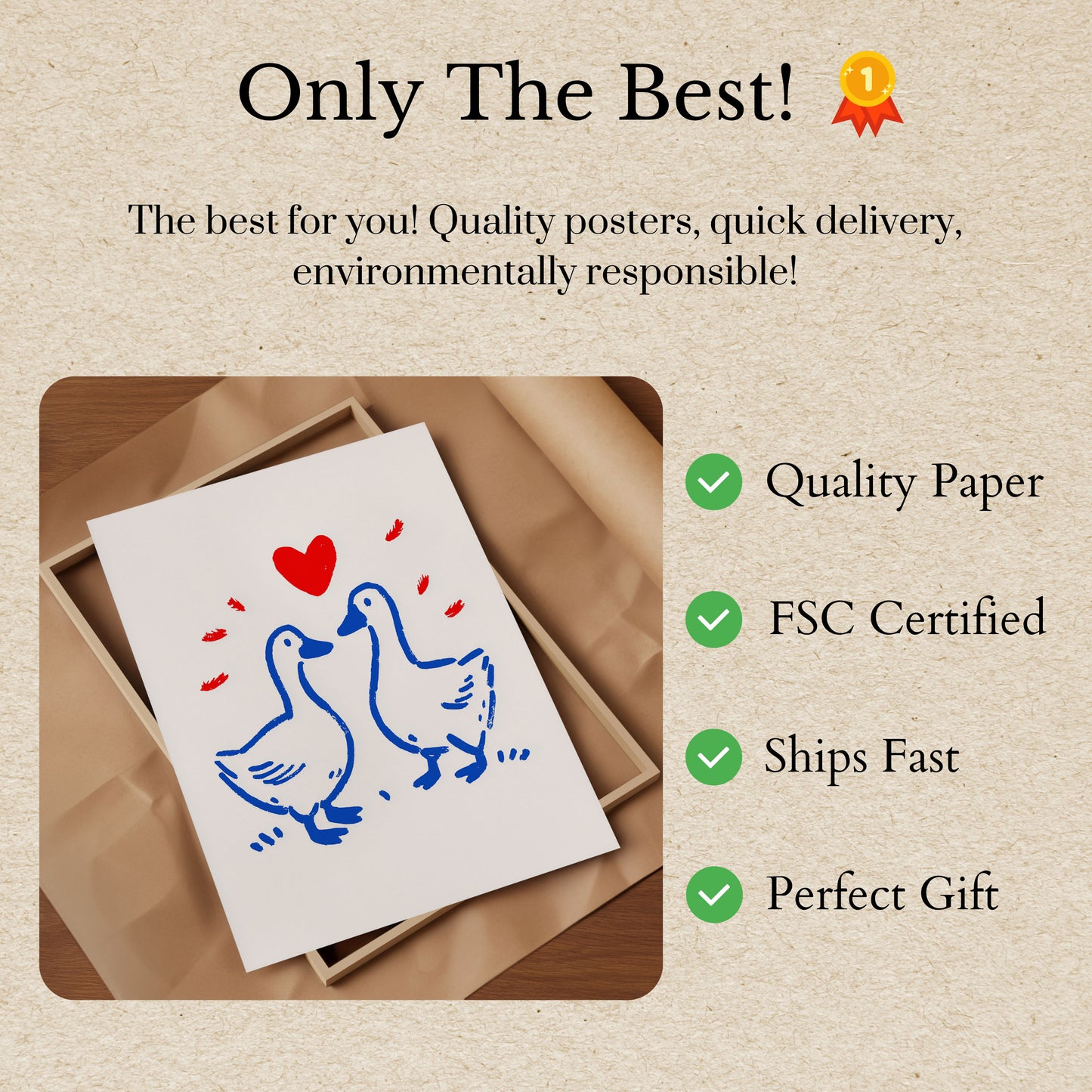Love Birds Goose Poster