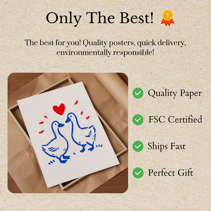 Love Birds Goose Poster