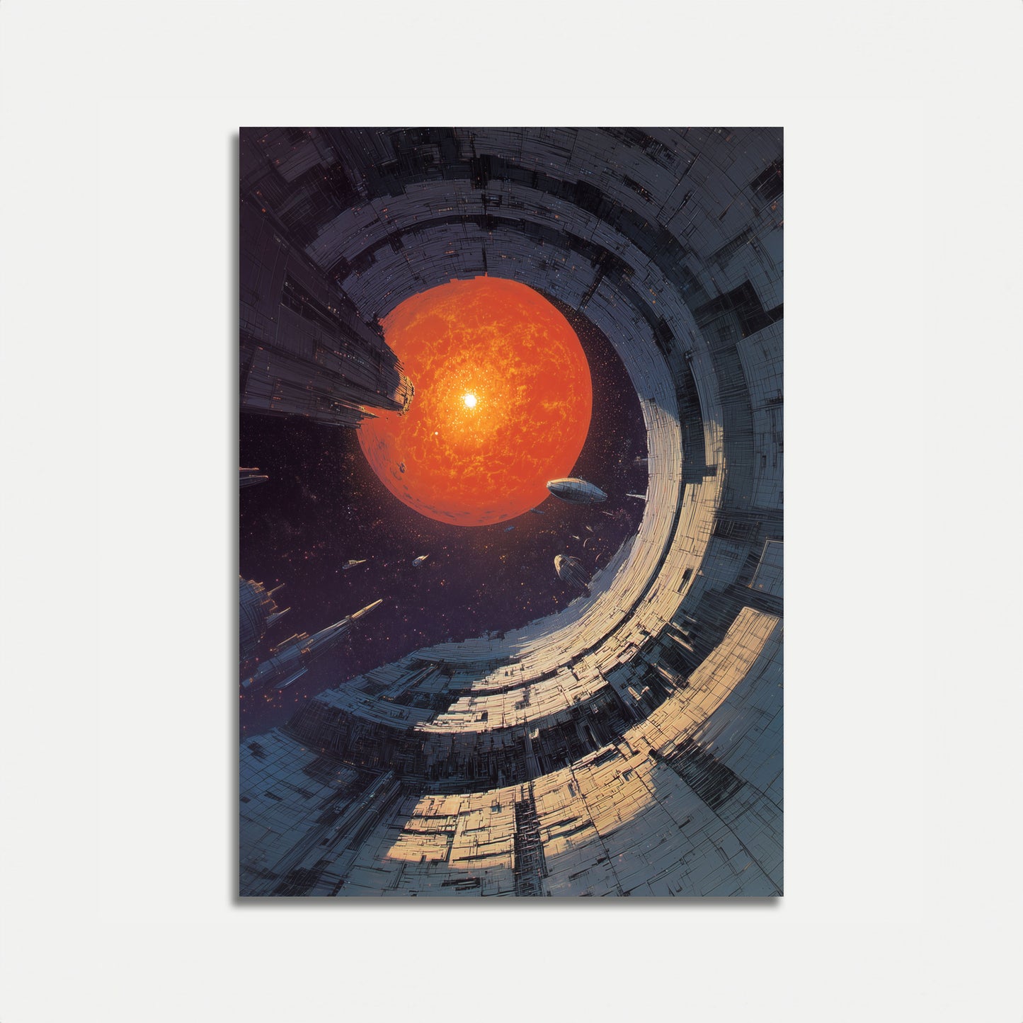 Futuristische ruimtestationaffiche