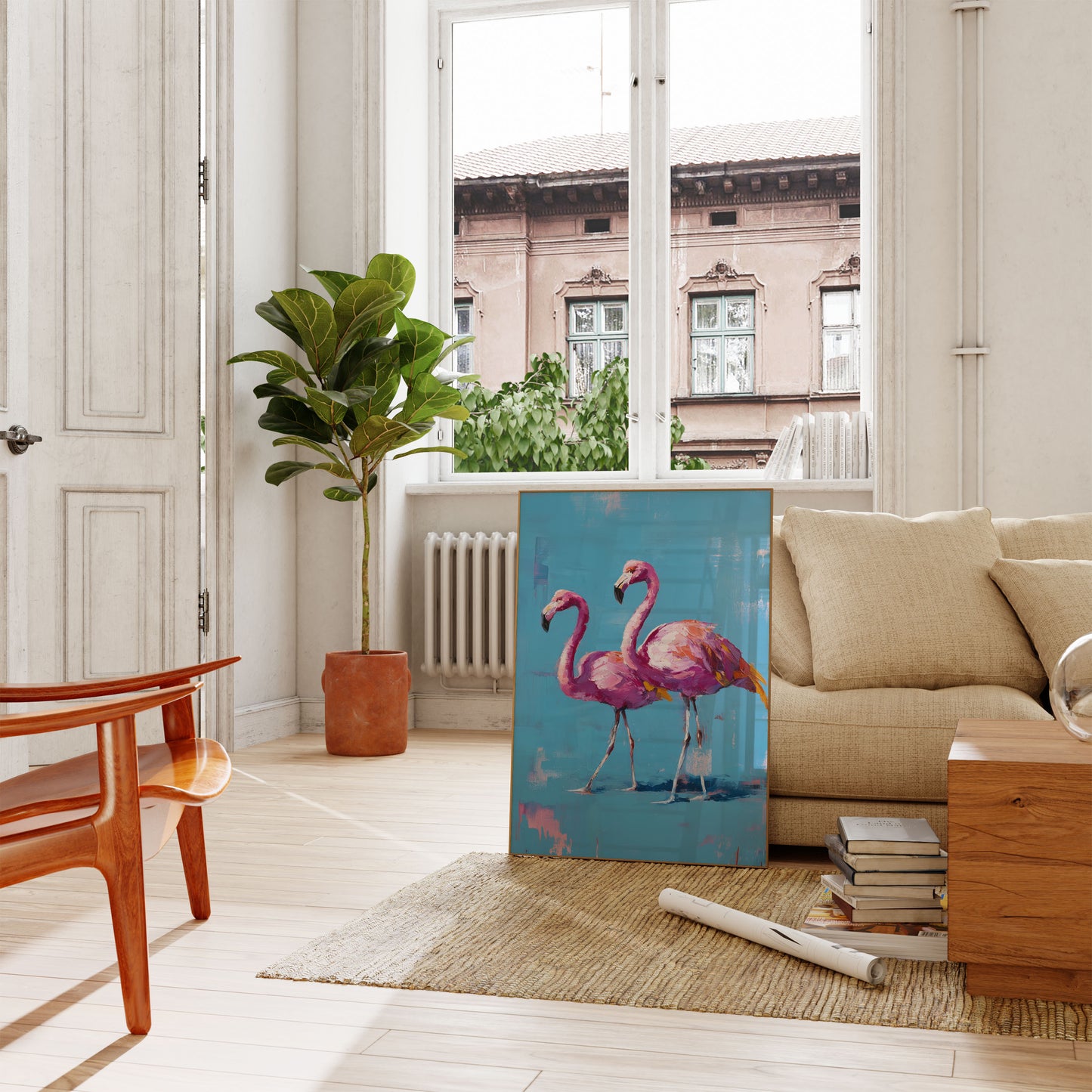 Roze Flamingo's Artistieke Poster