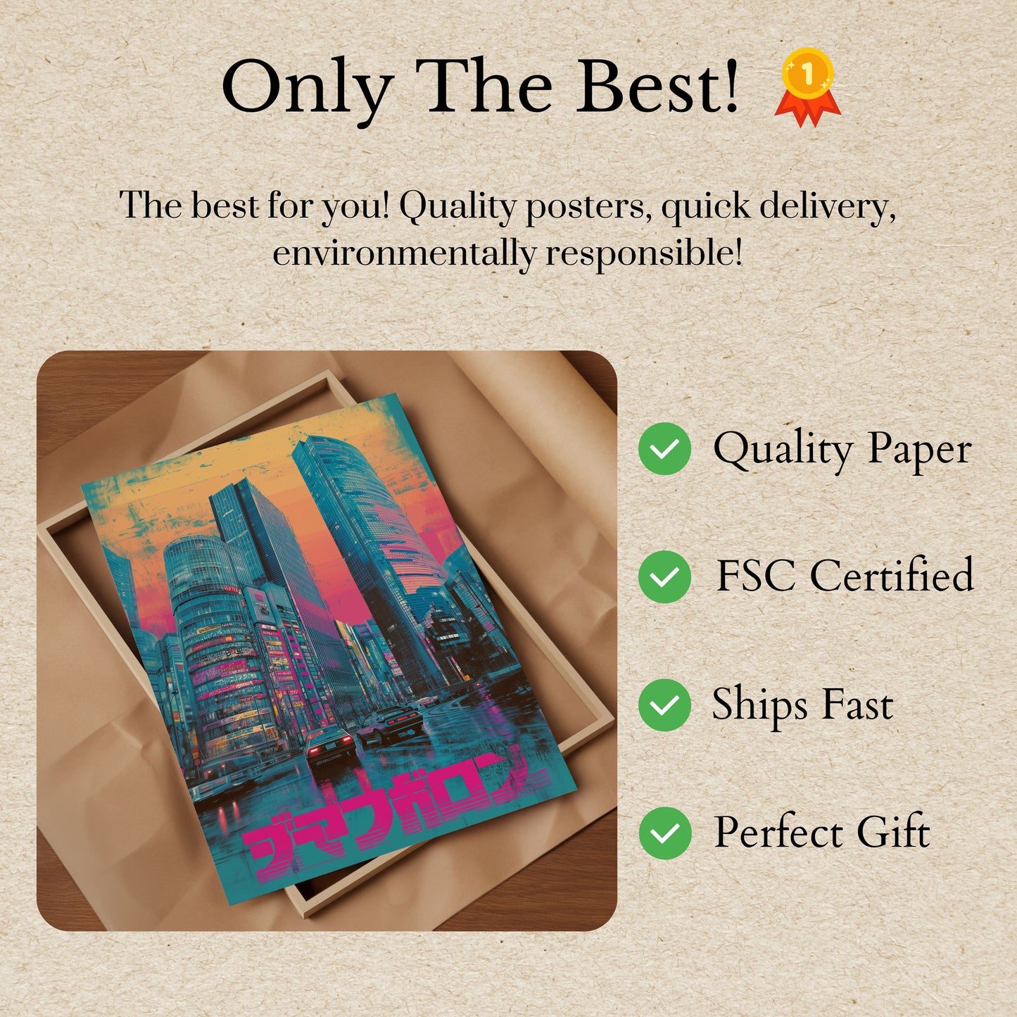 Neon Tokio Cyberpunk Urban Poster