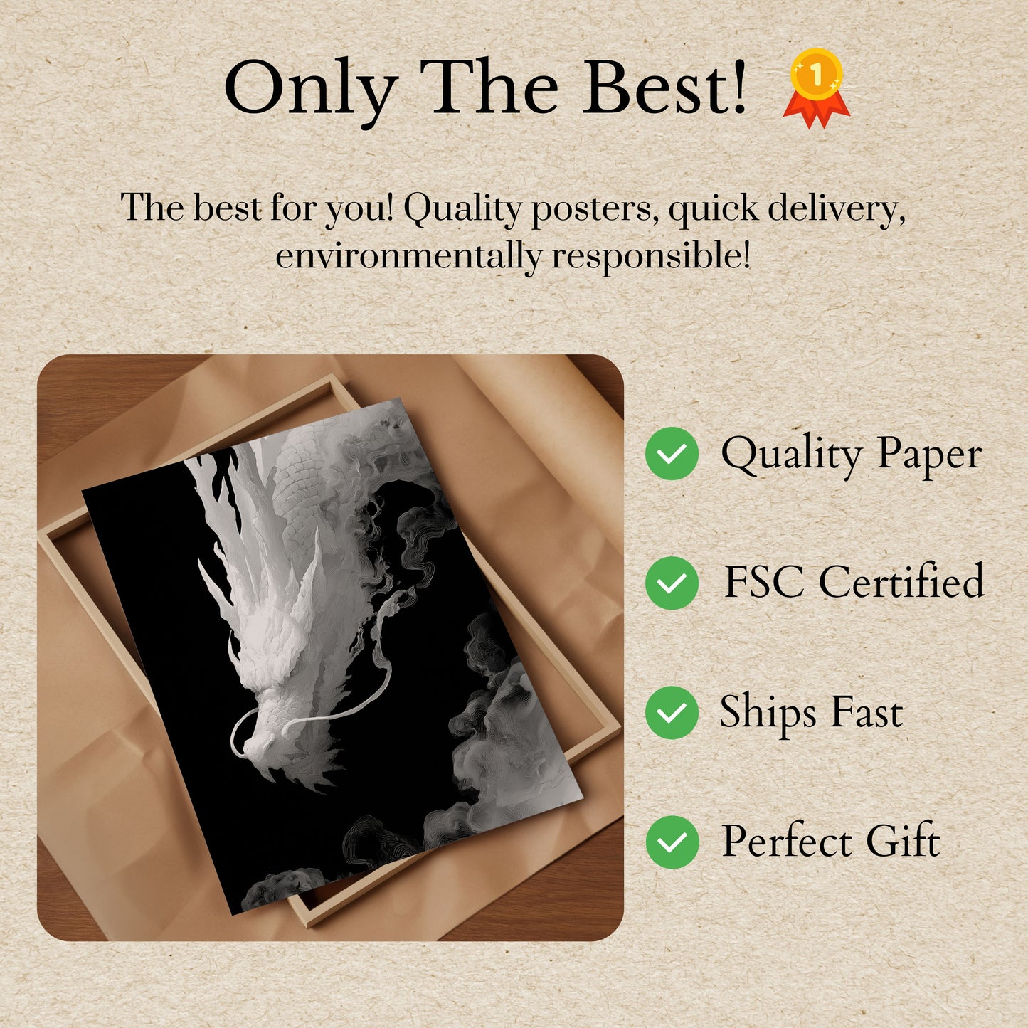 Ethereal Dragon Clouds Poster