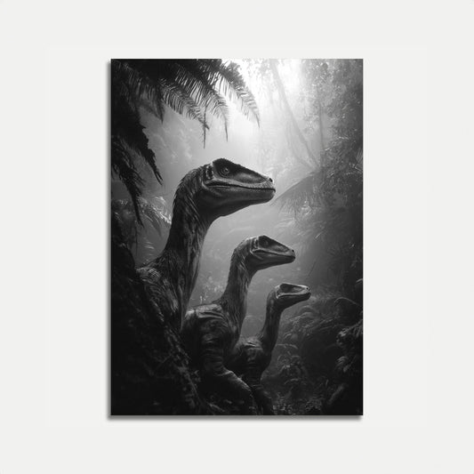 Póster del bosque de depredadores prehistóricos