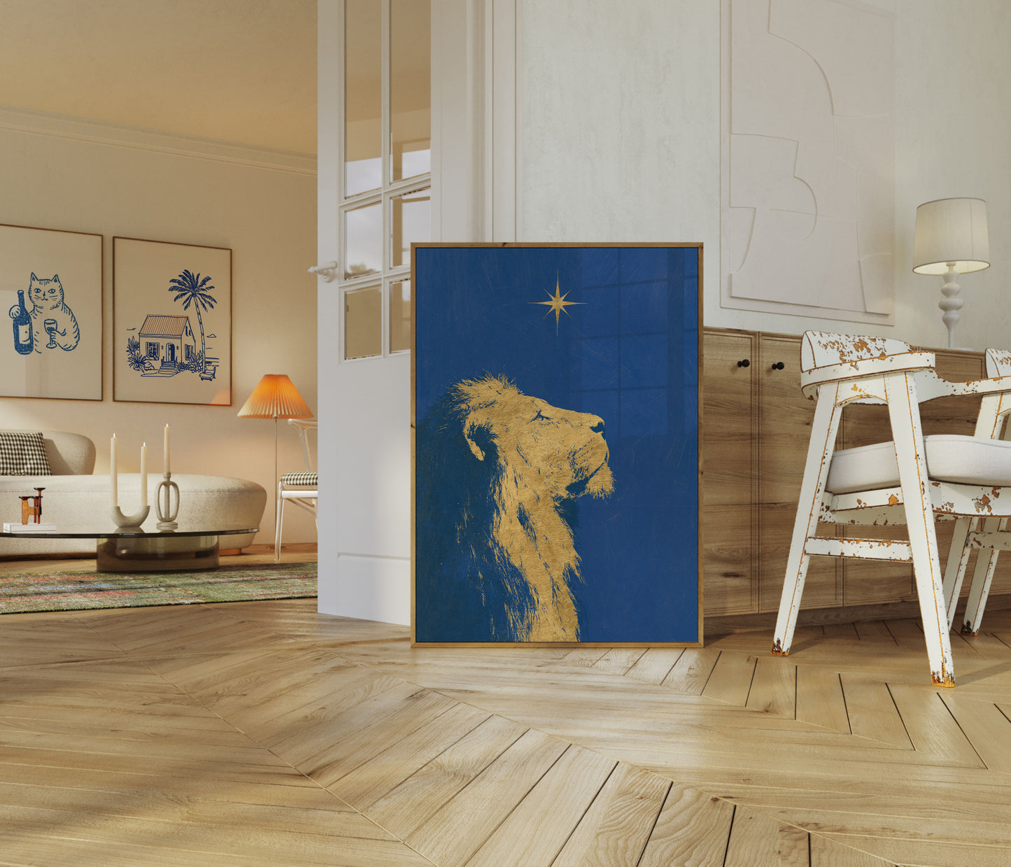 Golden Camel Under Star Poster