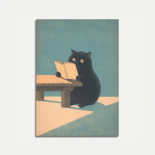 Reading Black Cat Poster