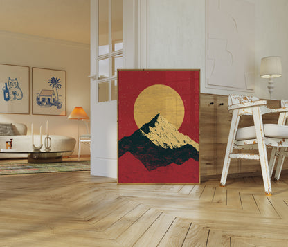 Mountain Peak Golden Sunrise Poster