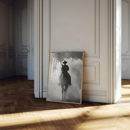 Eenzame Ruiter Door Wolken Poster