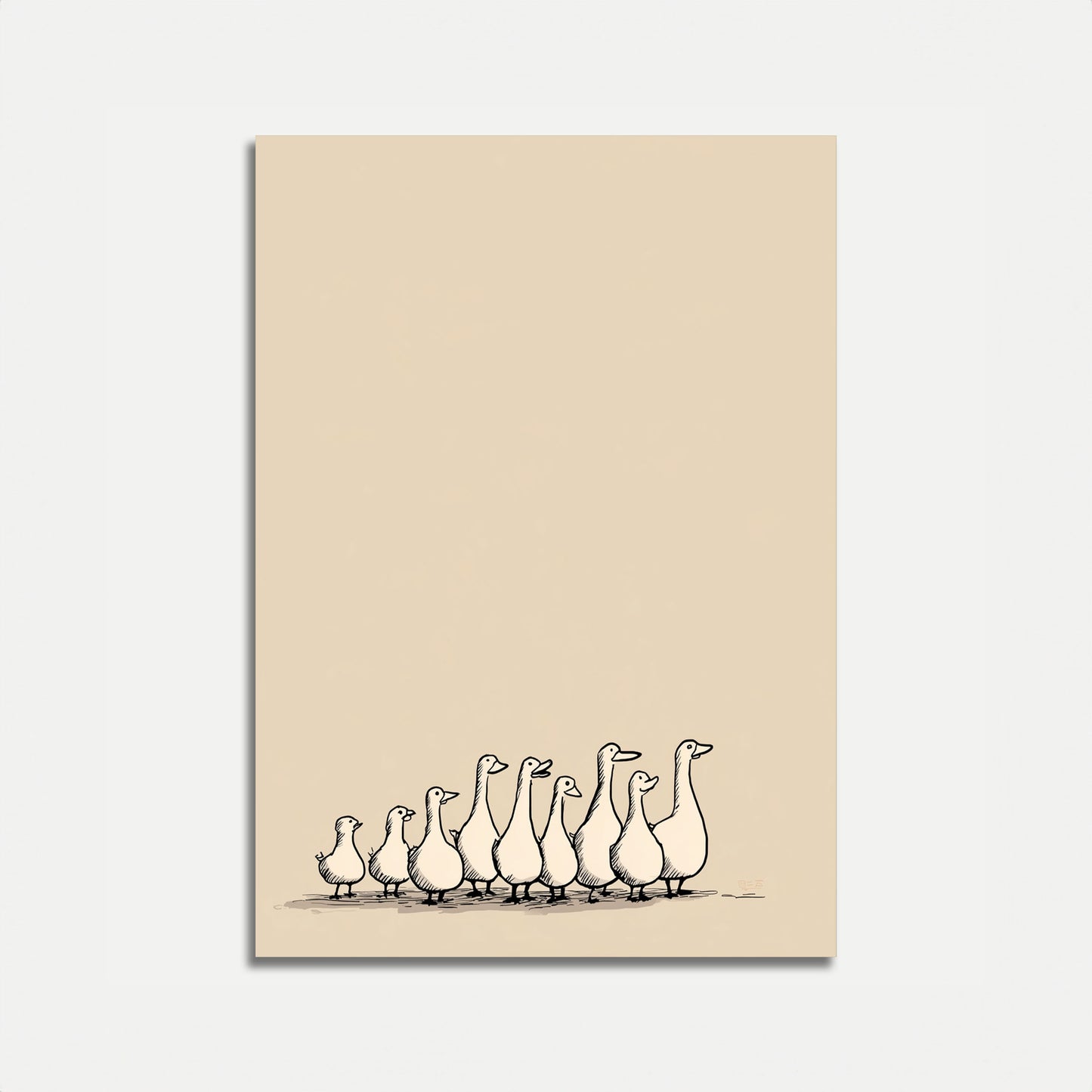 A Row of Geese Poster