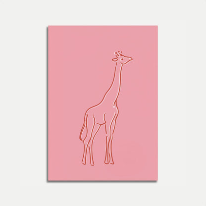 Soft Pink Giraffe Line Art Poster