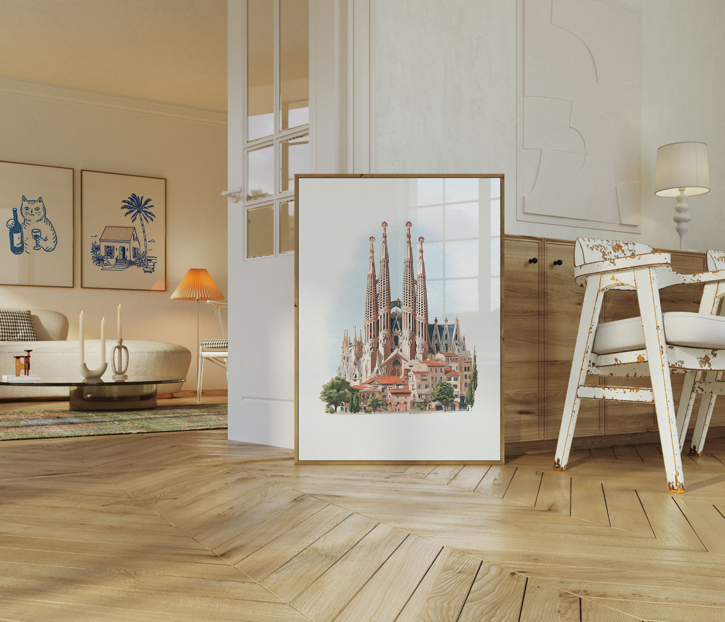 Poster Architettonico della Cattedrale di Barcellona