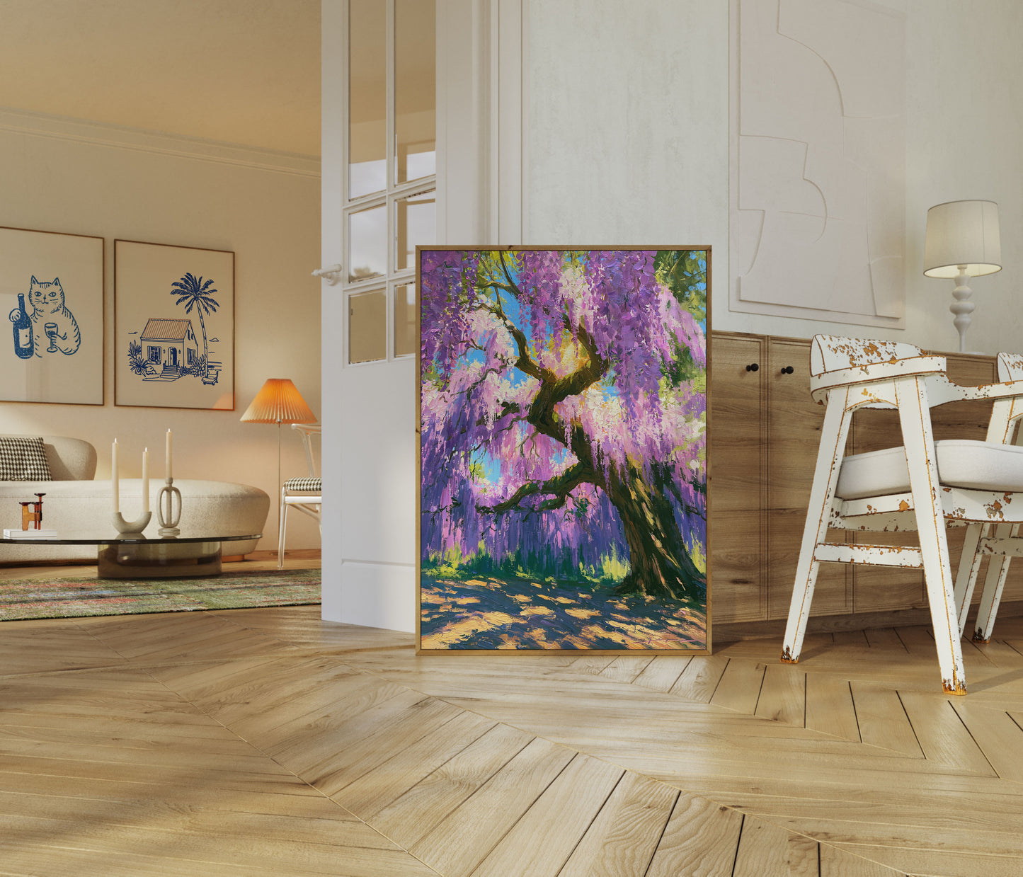 Poster Albero Glicine Fiorito