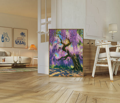 Poster Albero Glicine Fiorito