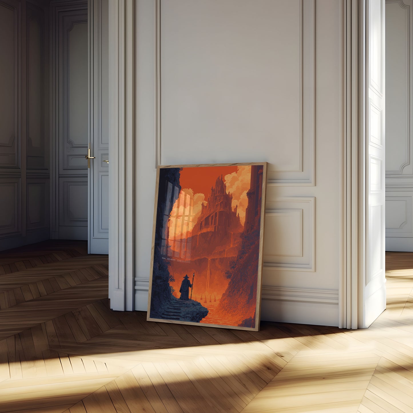 Wizard Approaching the Infernal Castle Poster