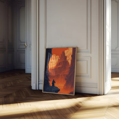 Wizard Approaching the Infernal Castle Poster