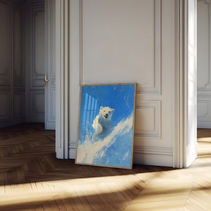 Polar Bear in Snow Poster