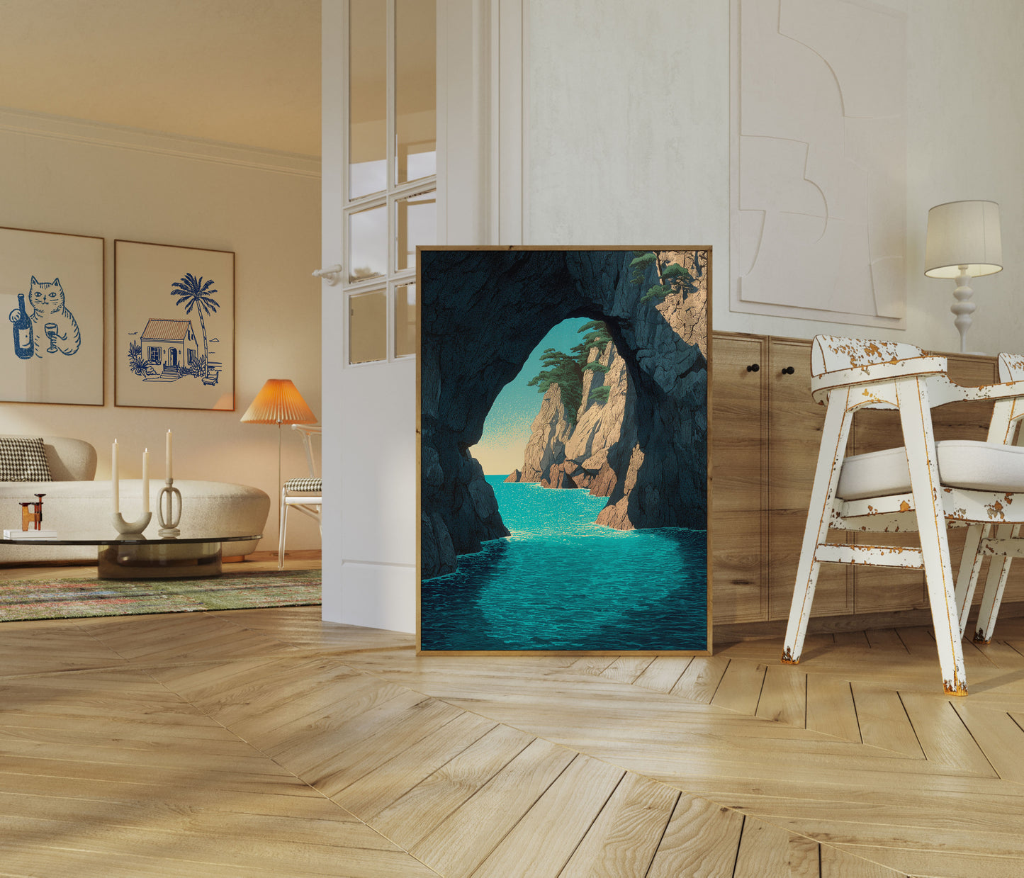 Kustkust Grot Oceaan Landschap Poster