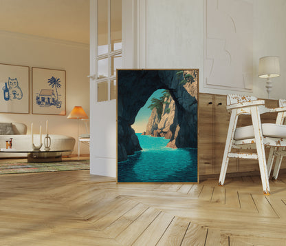 Kustkust Grot Oceaan Landschap Poster
