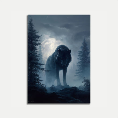 Moonlit Wolf Forest Poster