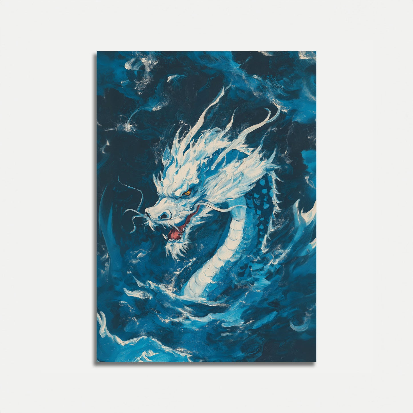 Majestueuze Draak in Golven Poster