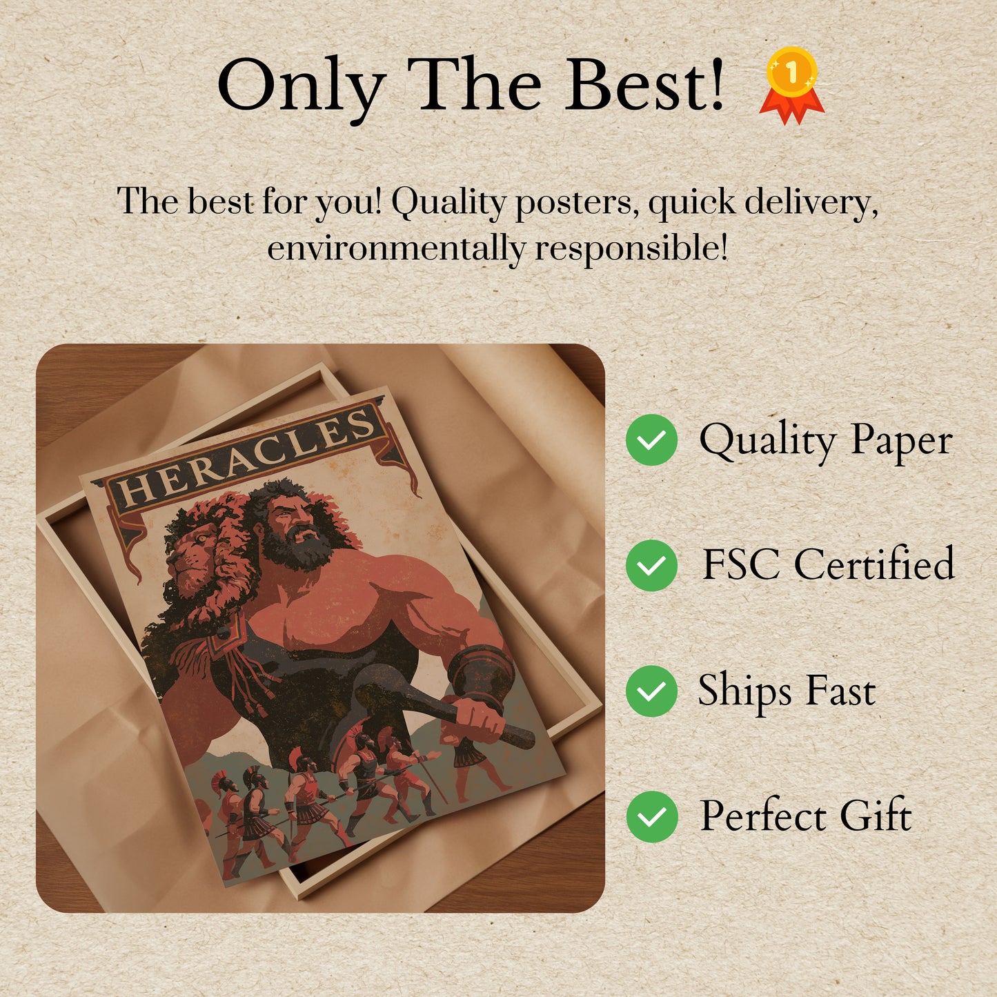 Heracles Greek Mythology Poster