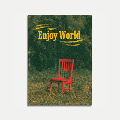 Roter Stuhl in Natur Poster