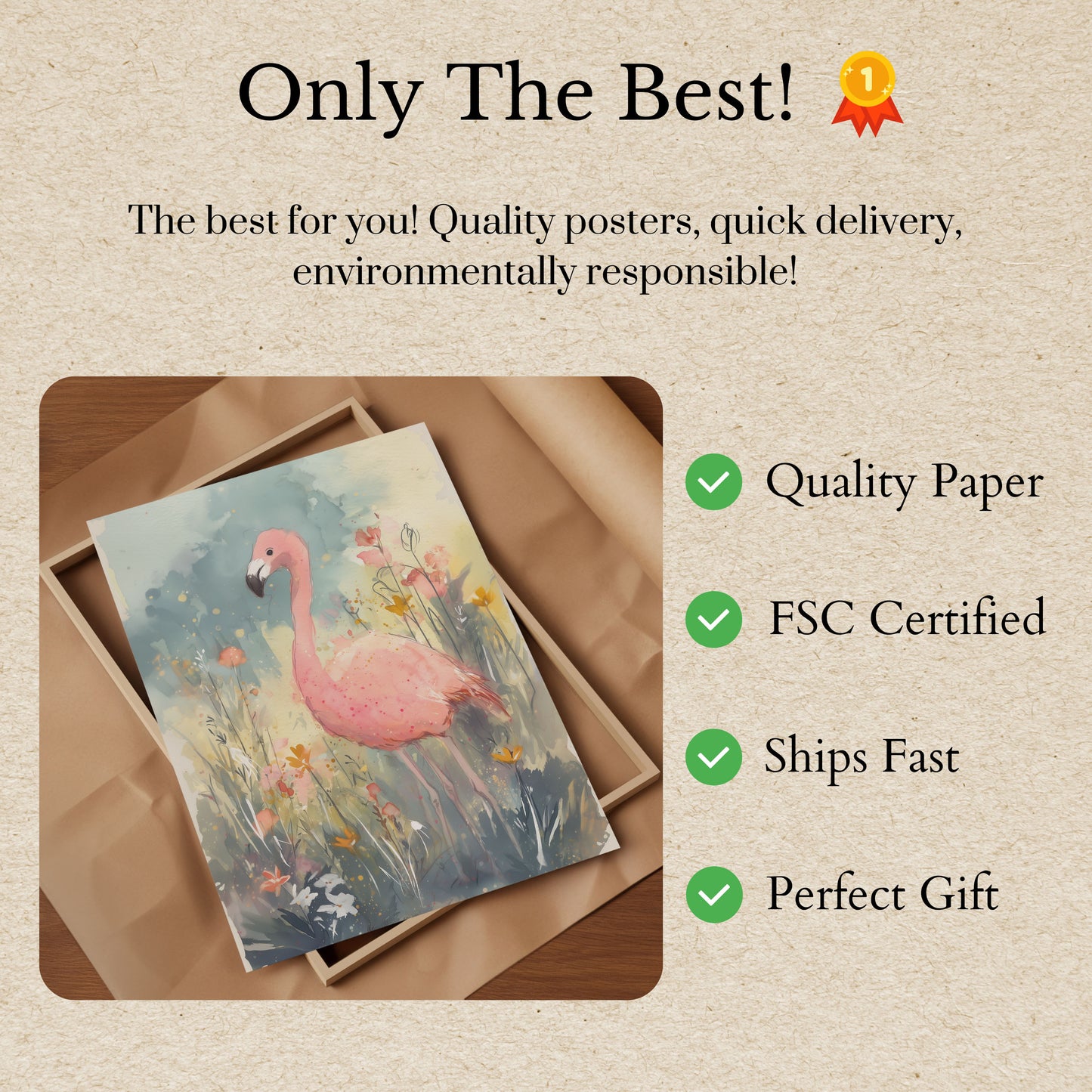 Roze Flamingo Tuinposter