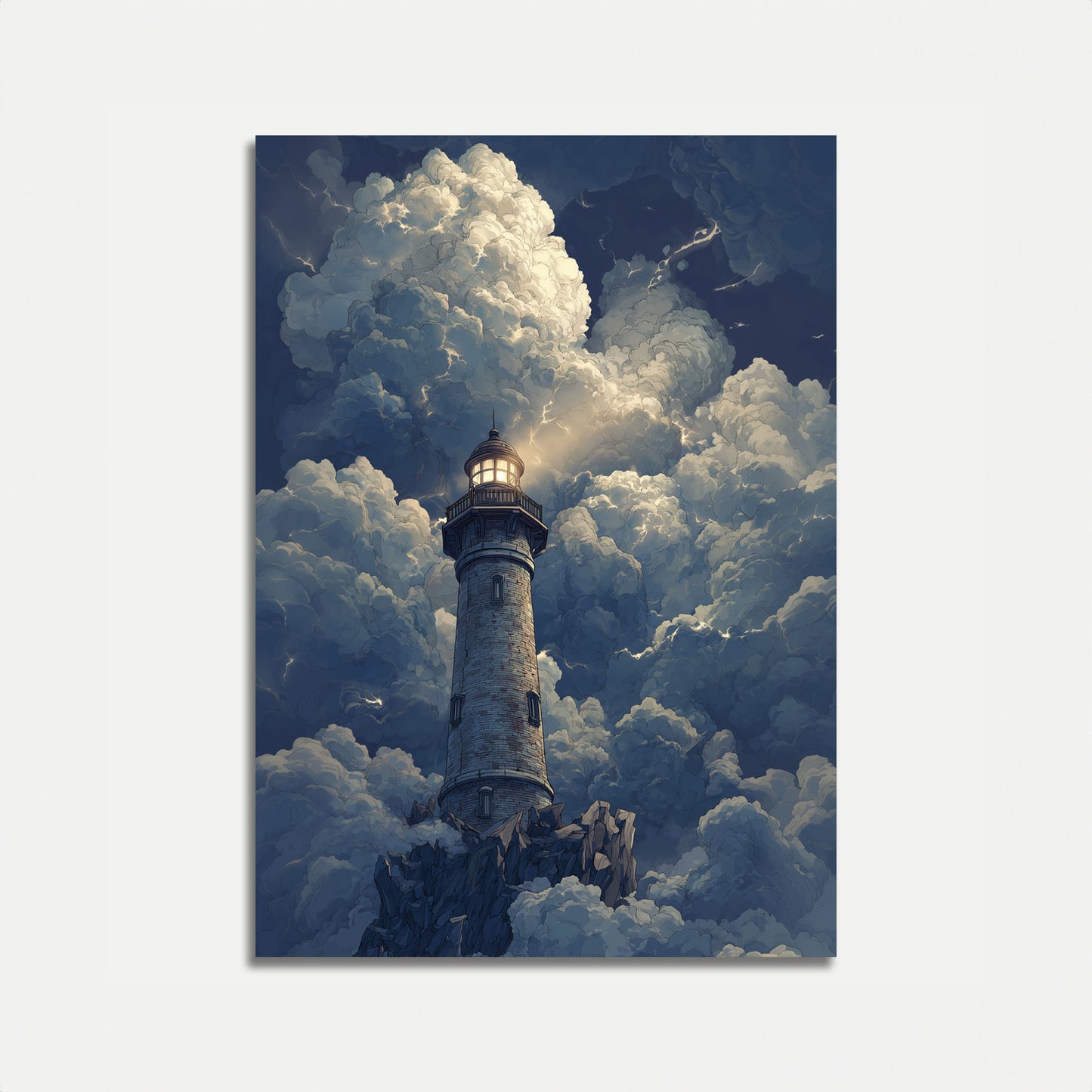 Stormy Lighthouse Beacon Poster