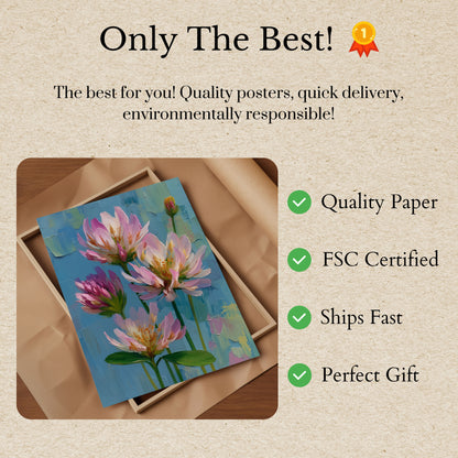 Affiche de Peinture à l'Huile Fleurs de Lotus Rose