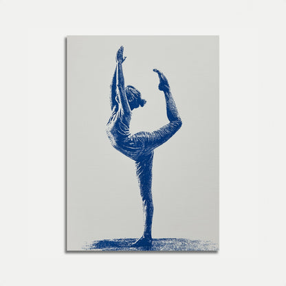 Blauer Yoga Balance Poster