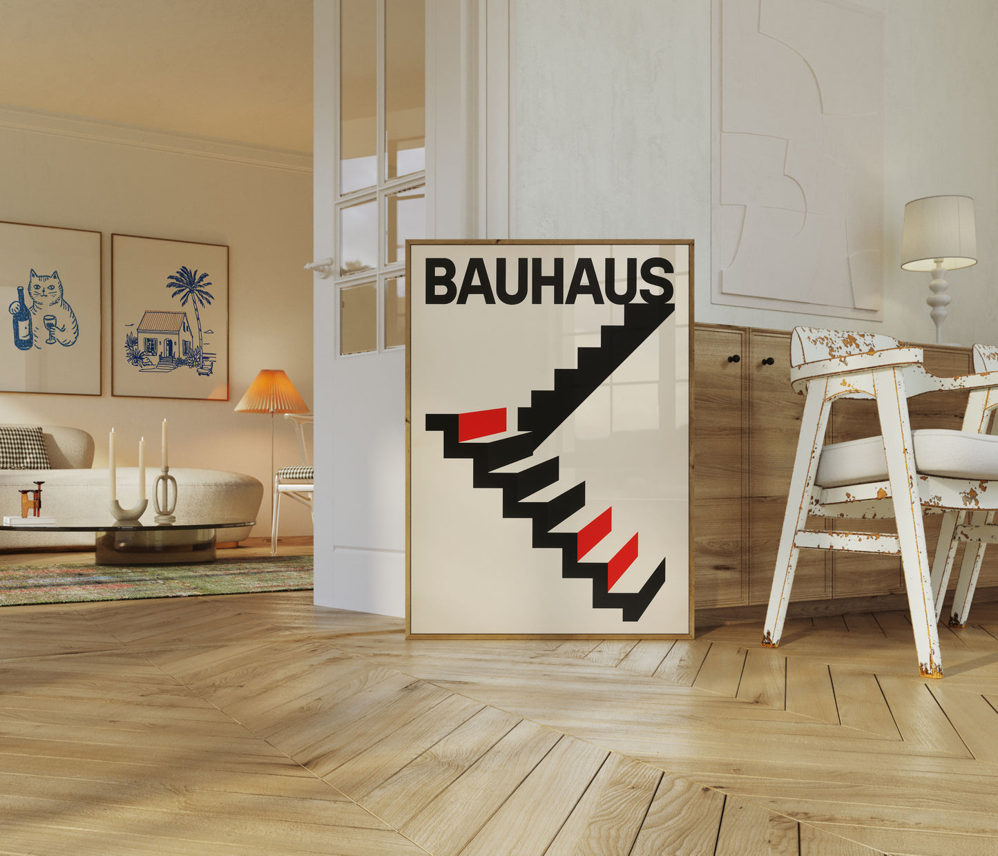 Bauhaus Staircase Design Poster