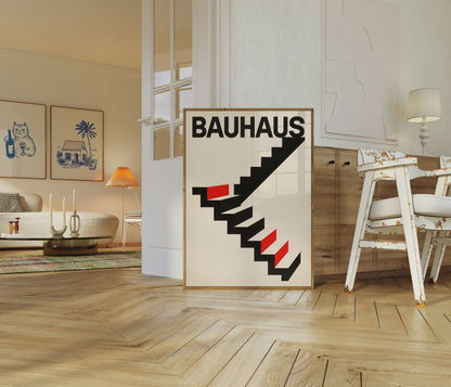 Bauhaus Staircase Design Poster