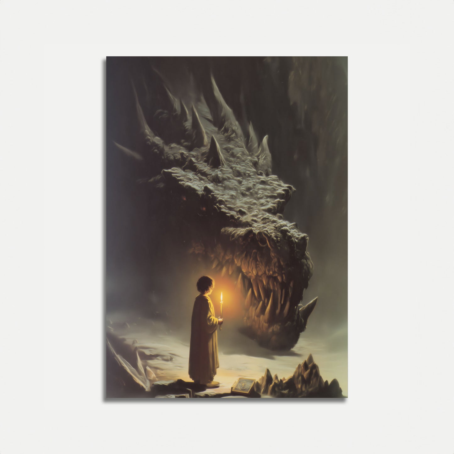 Dragon Guardian with Torch Poster
