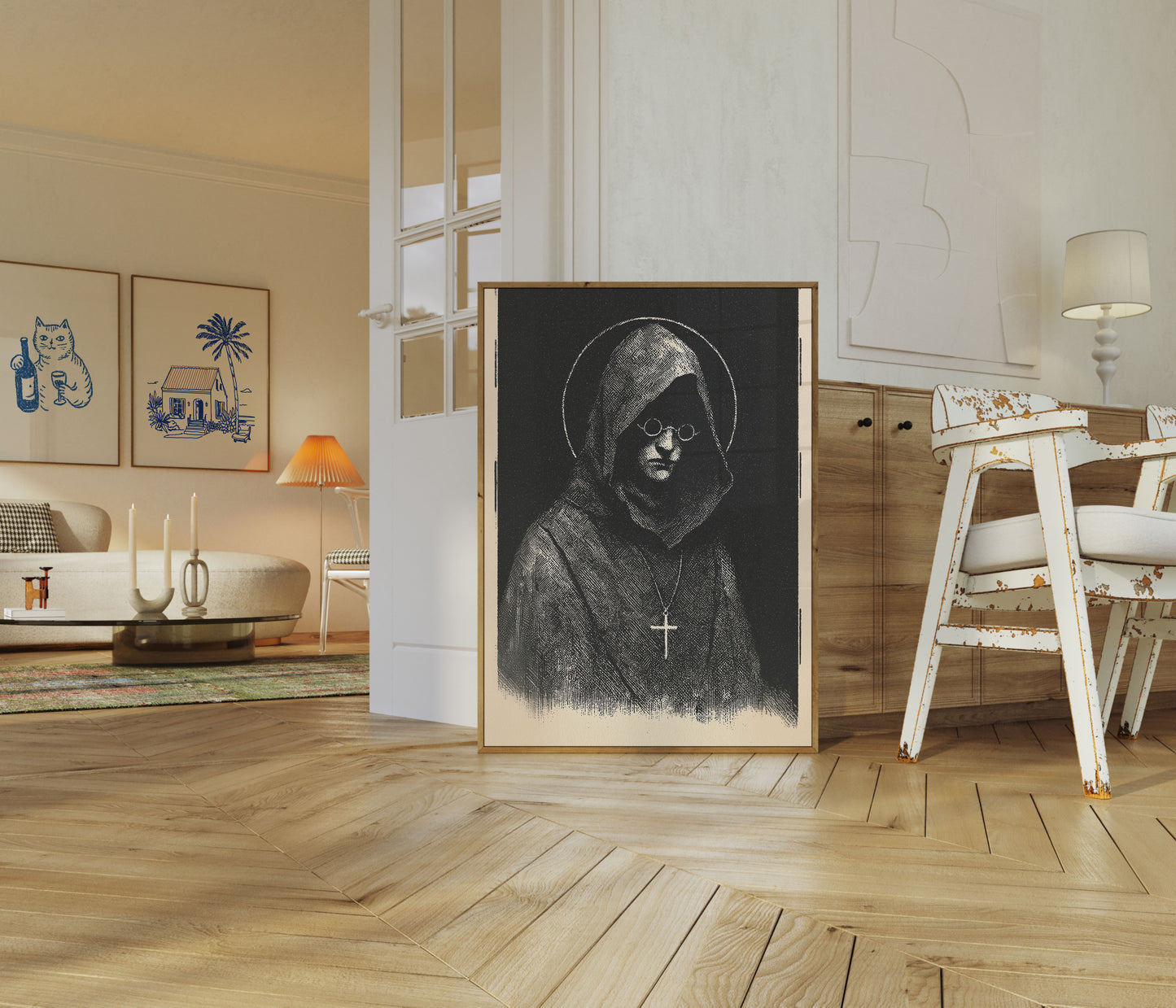 Mysterious Nun in Prayer Poster