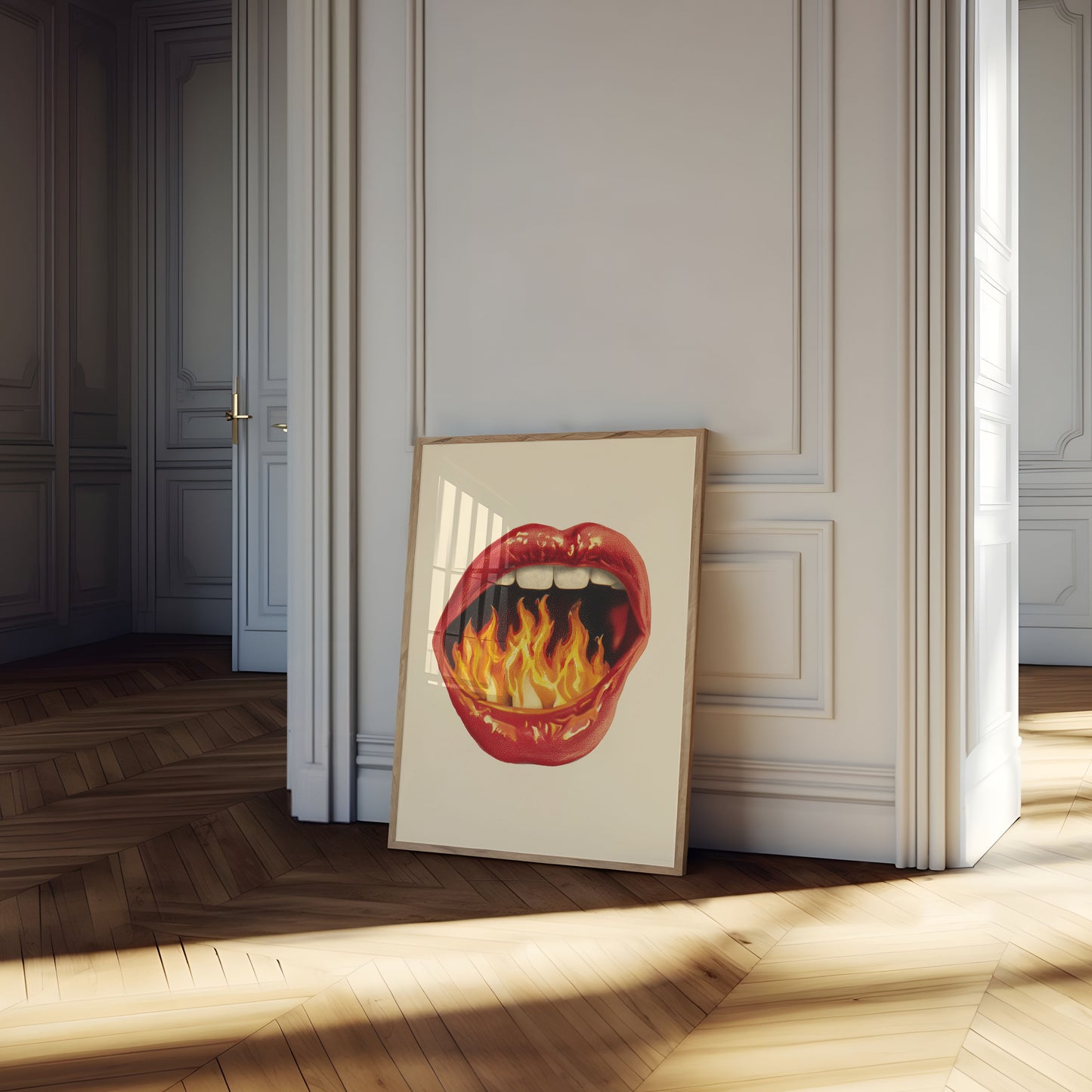 Fiery Mouth Flames Poster