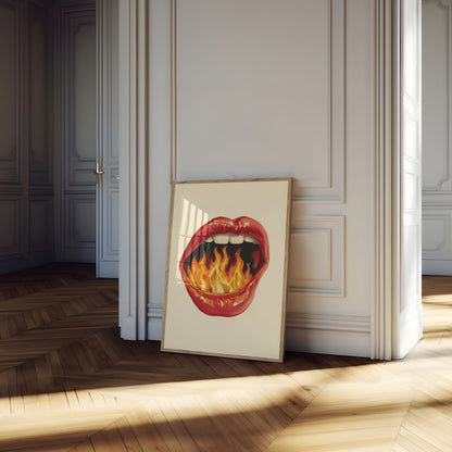 Fiery Mouth Flames Poster