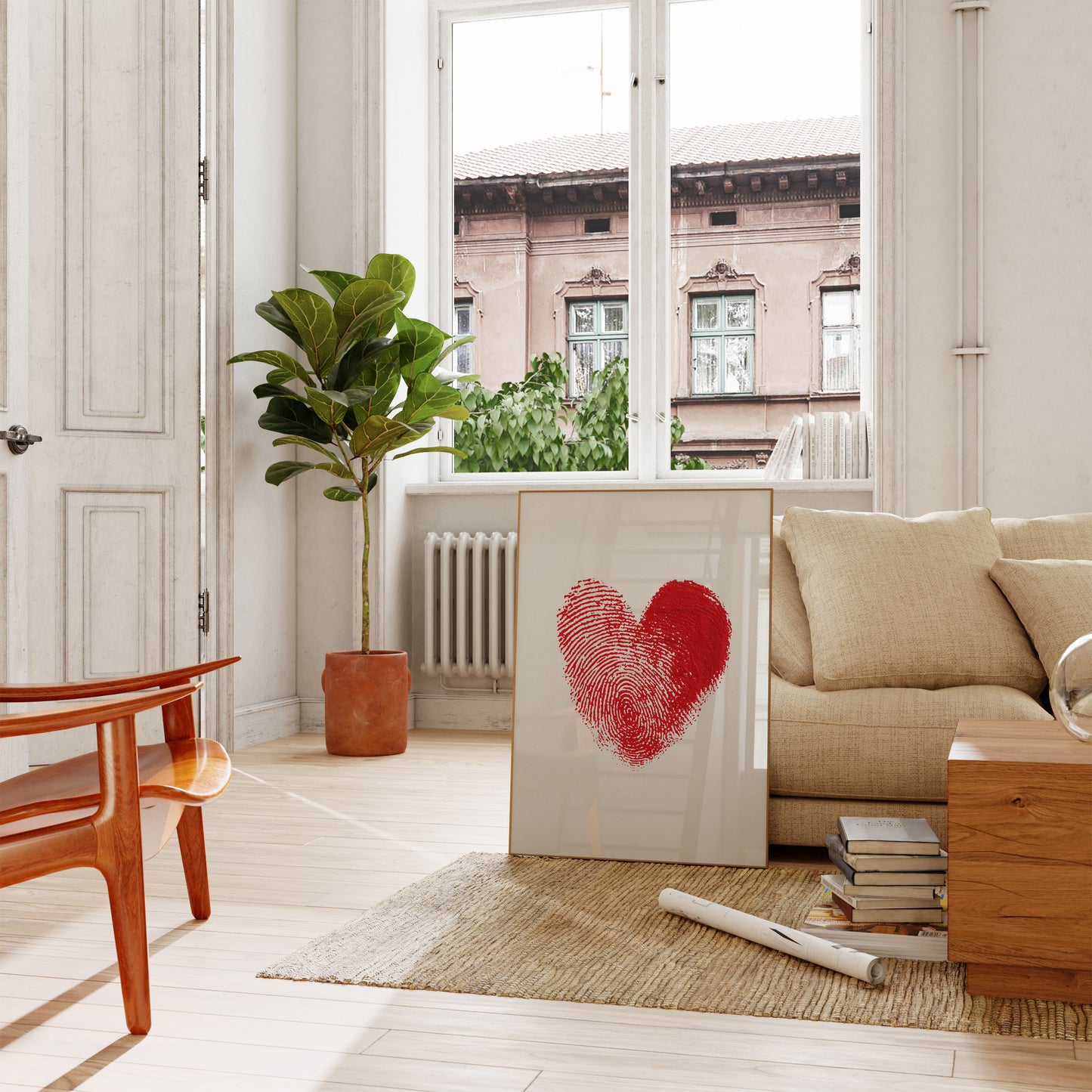 Fingerprint Heart Love Poster