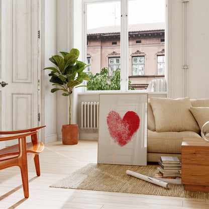 Fingerprint Heart Love Poster