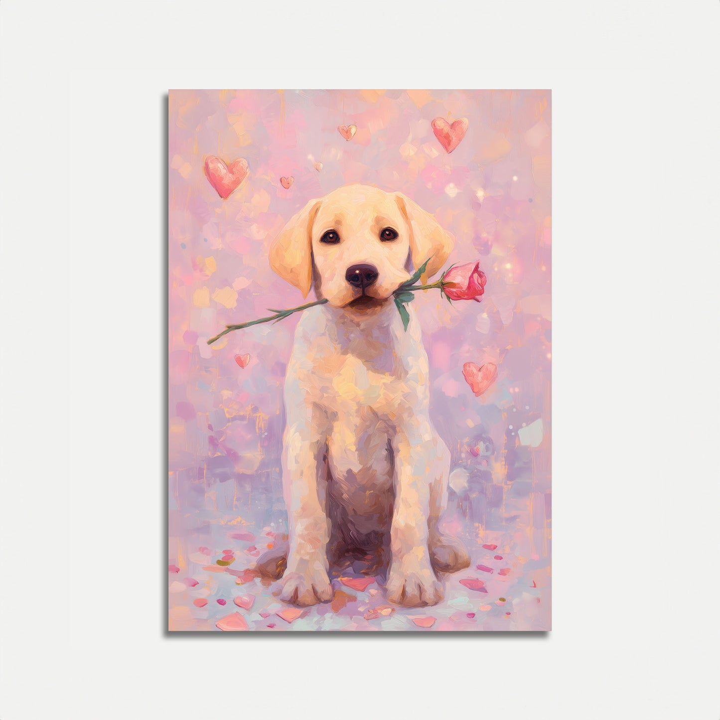 Affiche romantique d'amour avec un Labrador