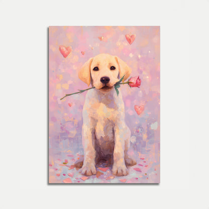 Affiche romantique d'amour avec un Labrador