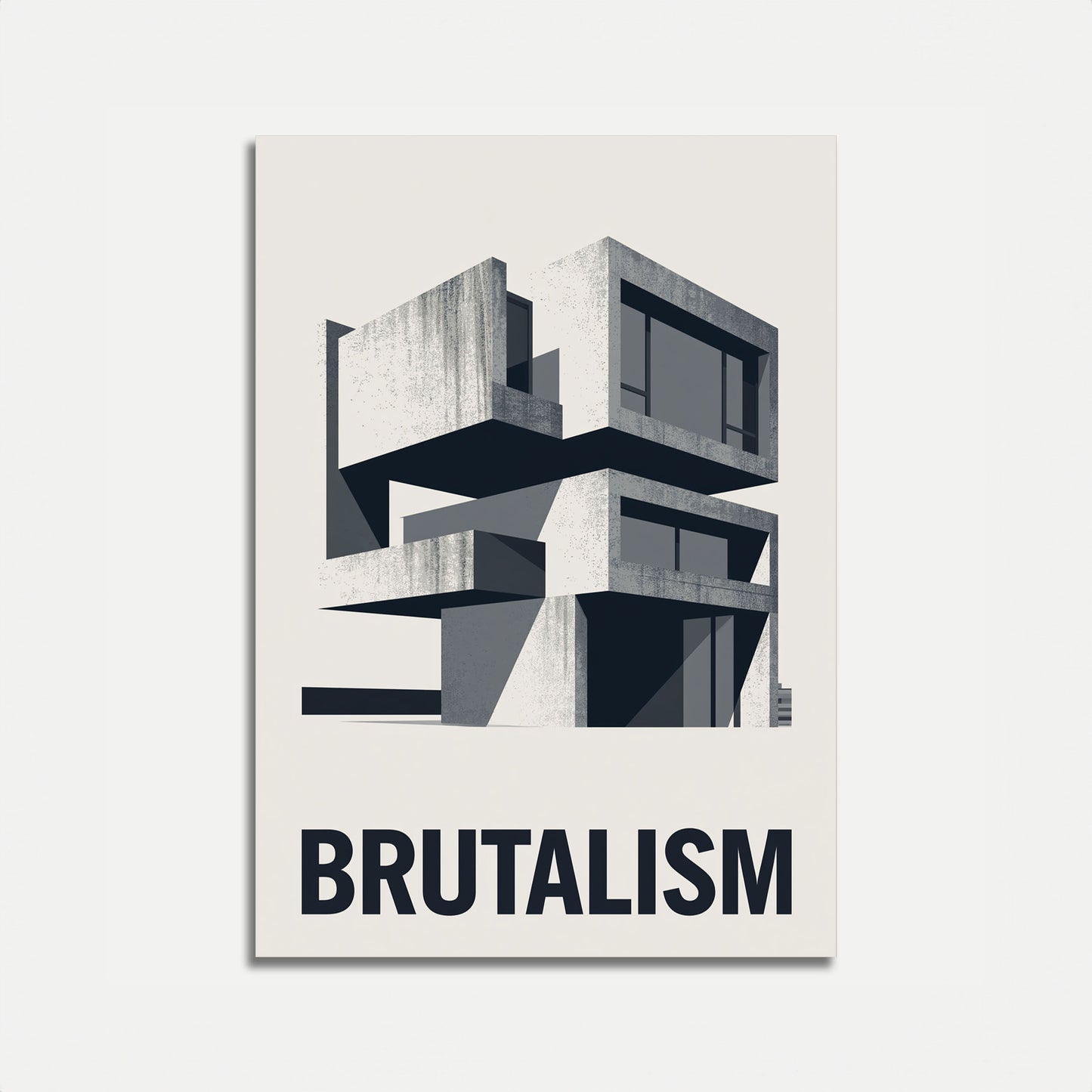 Brutalist Architecture Design Poster