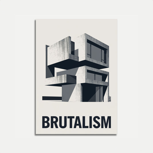 Brutalist Architecture Design Poster