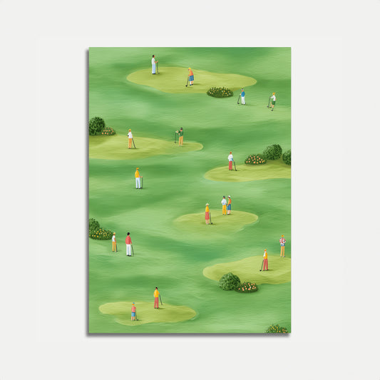 Affiche de paysage de terrain de golf ensoleillé