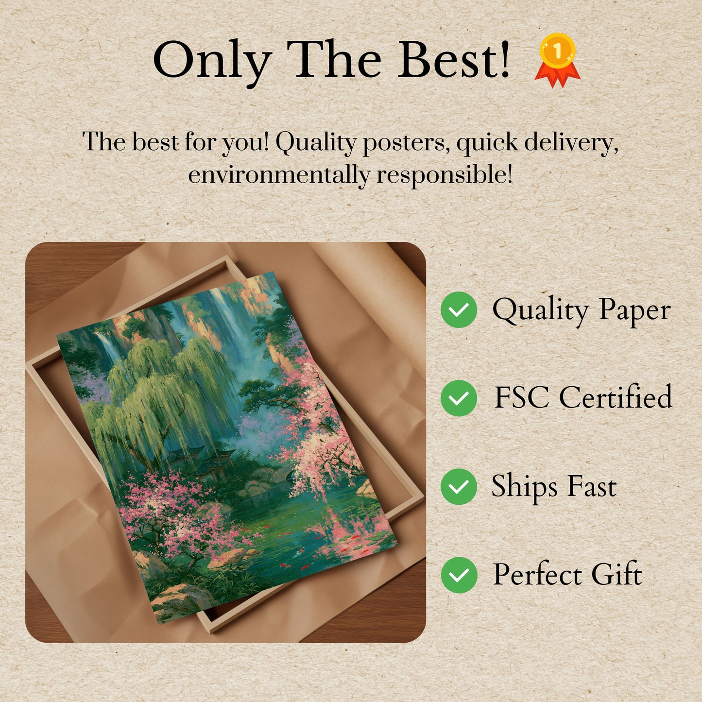 Oriental Garden Stream Plakat