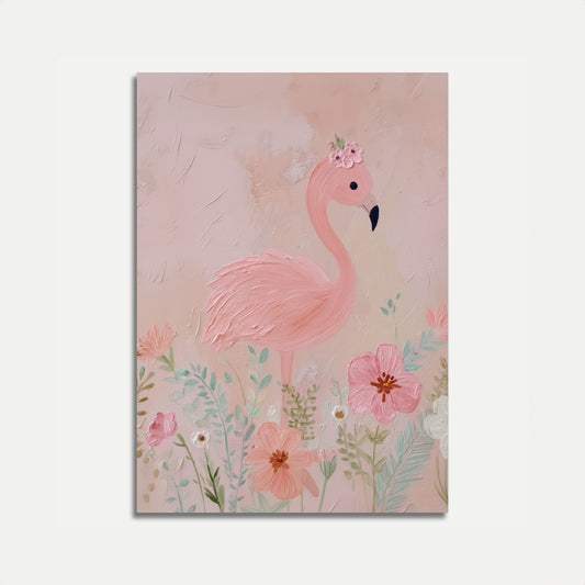 Roze Flamingo Tuin Poster