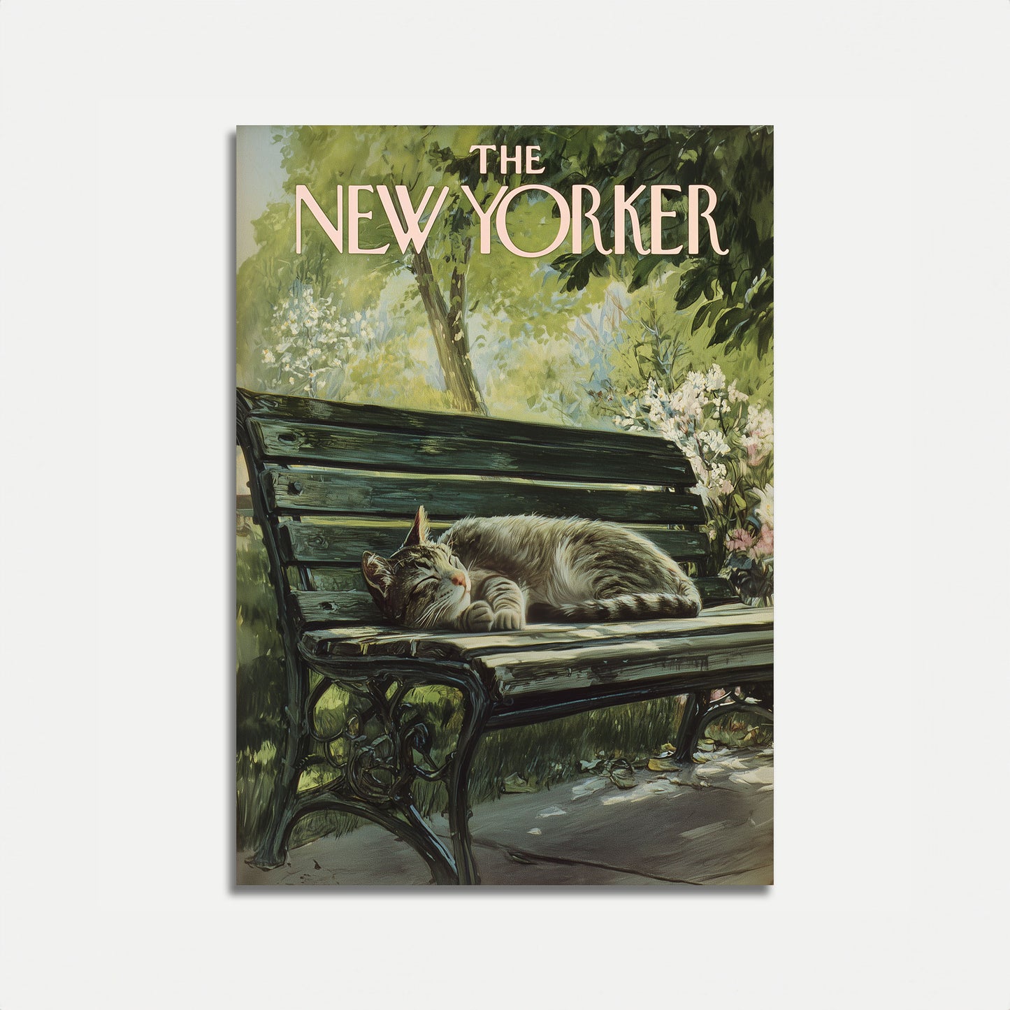 Sleepy Cat New Yorker Poster